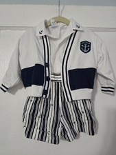 Vintage 3 Piece Navy Sailor 18m Outfit Baby Boy Brand Unknown