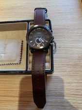 Armbanduhr, Fossil Chronograph JR-1424 Quarz,Lederarmband, Top-Zustand.