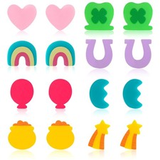 BkeeCten St. Patrick s Day Stud Earrings - 8 Pairs Lucky Small, Multicolor