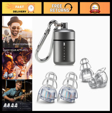 Reusable Concert Earplugs - High Fidelity 24dB Sound Filter for Musicians Fest