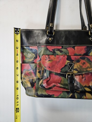 Patricia Nash Leder Poppy Floral Handtasche Tasche Mehrfarbig Blumen - Bild 7 von 8