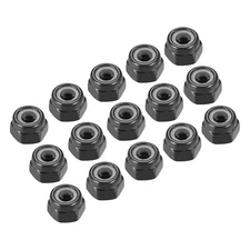 50Pcs M4x0.7mm Hex Nylon Inserted Self-Lock Nut Fastener Carbon Steel Black