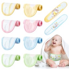 SATINIOR 8 Pcs Baby Belly Button Band Cartoon Pattern Cotton Multicolor