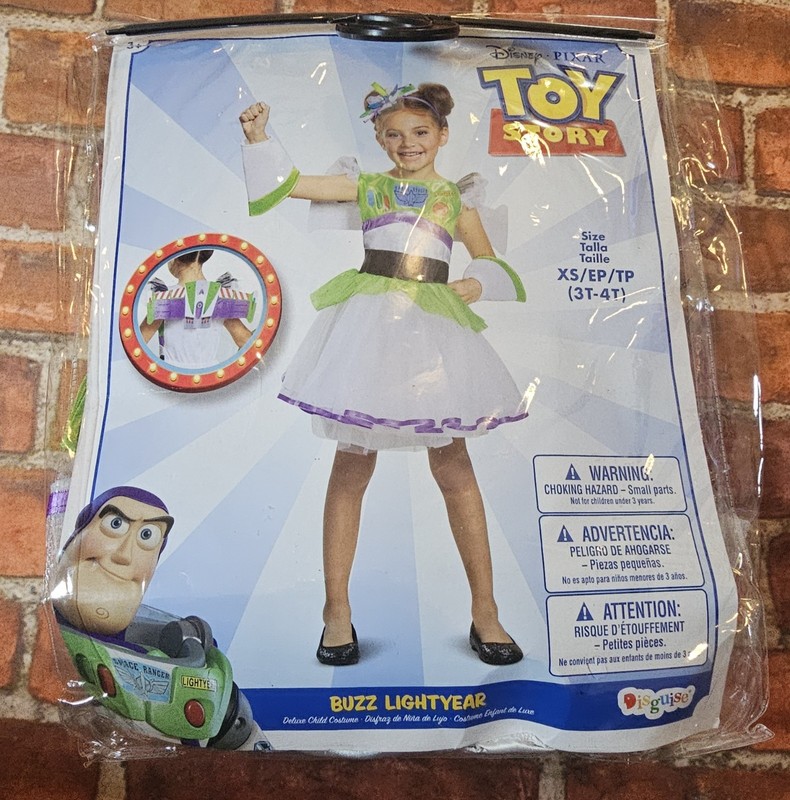 Disguise Disney Toy Story Buzz Lightyear Girls Costume 3t 4t Xs Guc Halloween