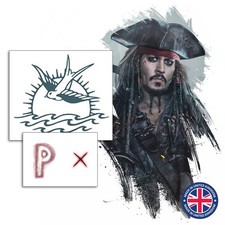 UK Temporary Tattoos Cosplay Jack Sparrow Pirates of the Caribbean Scar Tattoo