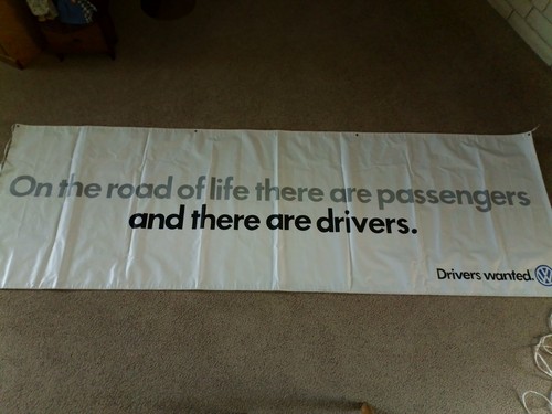 VW DEALERSHIP LARGE WALL BANNER "DRIVERS WANTED"