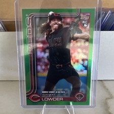 2025 Topps Update Series Green Foil Rhett Lowder #US318 Reds Rookie Debut /99