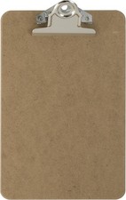 Recycled Wood Clipboard 6"x9" Memo Size 3" Clip 1 Pack Brown