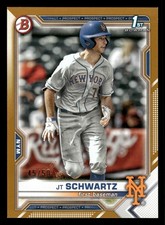 J.T. Schwartz Rookie New York Mets 2021 Bowman Draft Gold #BD-61 Serial #d 45/50