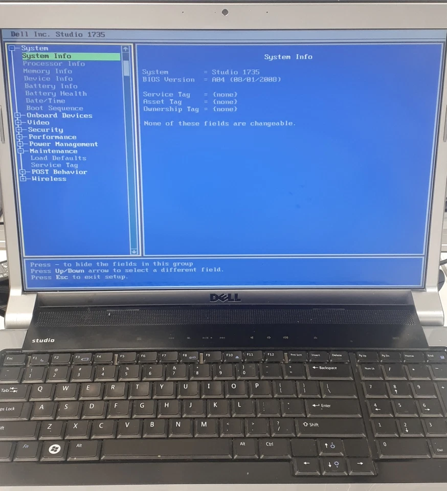 Dell Studio 1735 17" Laptop Core 2 Duo T5800 3GB RAM 320GB HDD Win Vista Home - Image 2 of 4