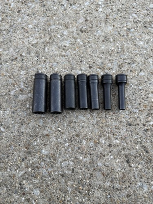 #ad #ad Snap on 3 8” Drive SAE Industrial Finish 12PT 7pc Deep Socket Set 1 4” thru 5 8” $109.99