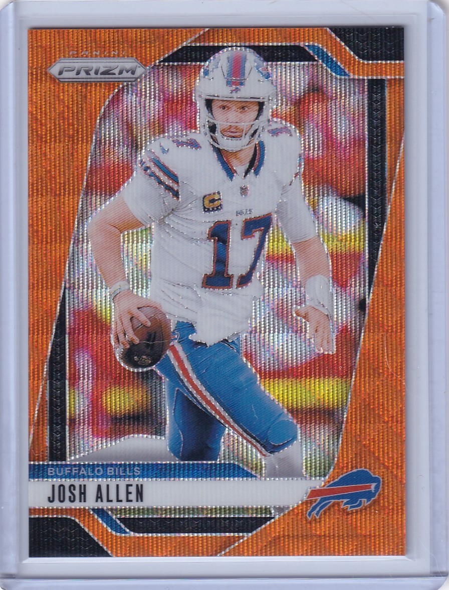 2024 Panini Prizm Josh Allen Orange Wave Prizm SP #'d /60 Buffalo Bills MVP #28