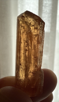 Imperial Topaz Crystal, Minas Gerais, Brazil, 60 Carats, 12 Grams A+