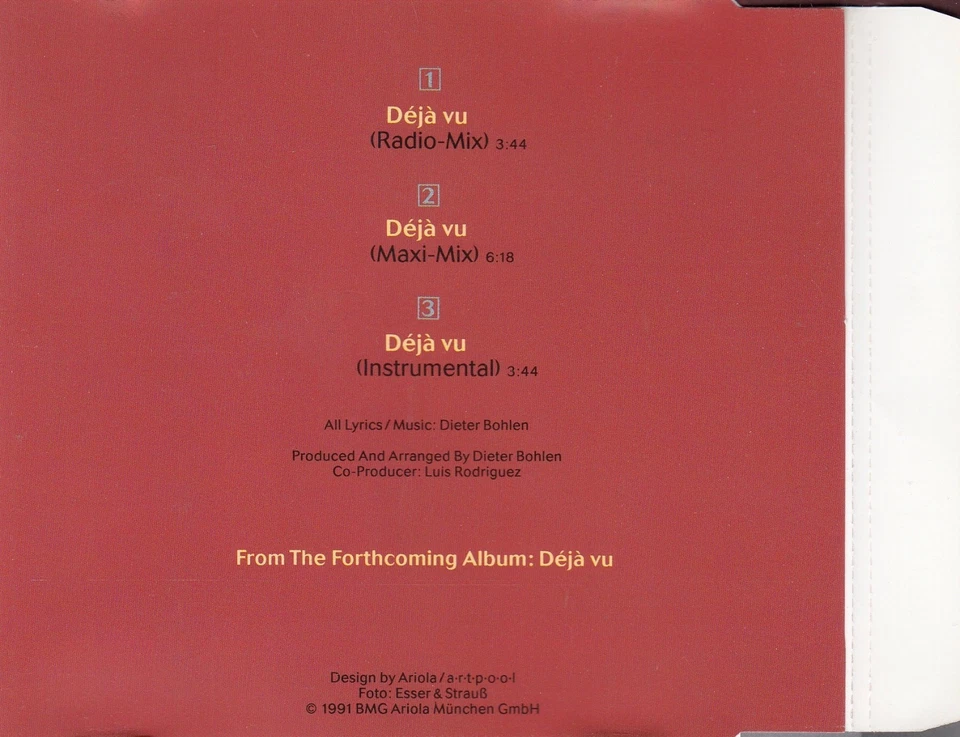BLUE SYSTEM Déjà Vu MCD 1991 RAR & WIE NEU DIETER BOHLEN MODERN TALKING - Bild 3 von 4