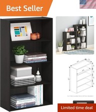 Sturdy Pasir 4-Tier Storage Shelf - Eco-Friendly Engineered Wood Bookcase