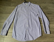MACY  S CLUB ROOM MEN  S DRESS SHIRT PURPLE STRIP SMALL