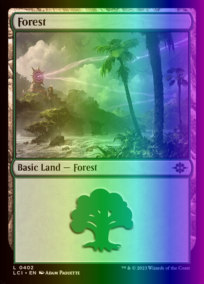 MTG Lost Caverns of Ixalan Forest 402/535 LP Foil Card