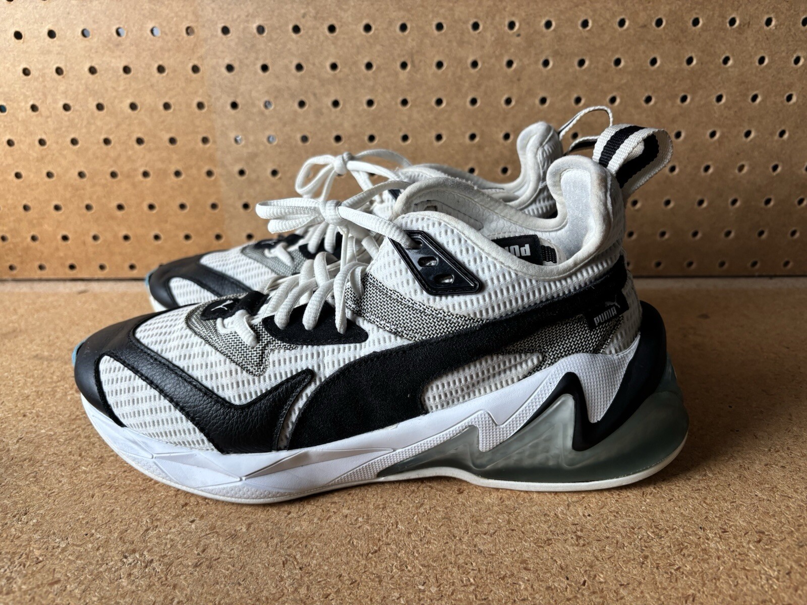 PUMA LIOCELL ORIGIN HOMBRE 7.5 BLANCO NEGRO NUEVO CÓMODO RUNNING Entrenamiento