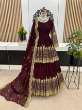 HEAVY FAUX GEORGETTE FANCY TOP LEHENGA WITH DUPATTA FOR WEDDING  PARTY