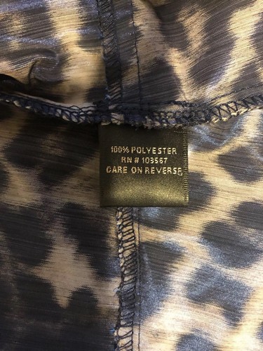 ANALOGY Womens Lightweight Textured Cotton Button jacket Sz M Cheeta Print - Picture 11 of 11