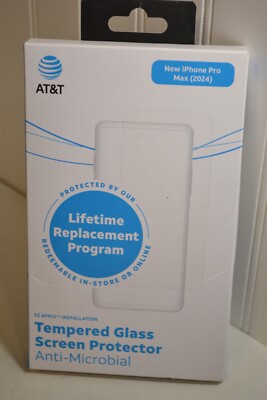 AT&T Tempered Glass Screen Protector Anti-Microbial for Pro Max 2024 | eBay