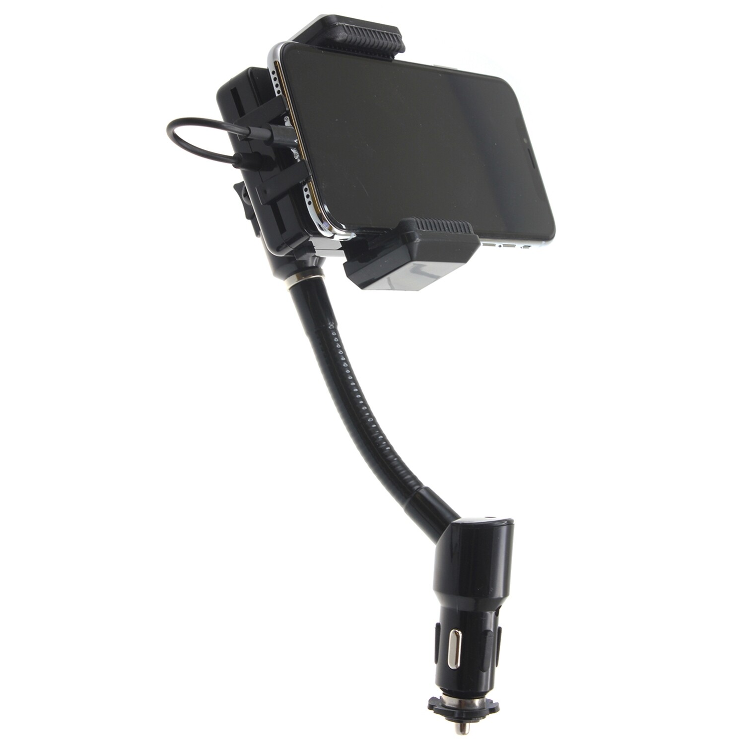 FM Transmitter Car Mount Charger Holder USB Port Rotating DC for SmartPhones