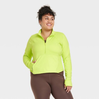 Women's 1/2 Zip Jacket - All in Motion Lime Green, 2X