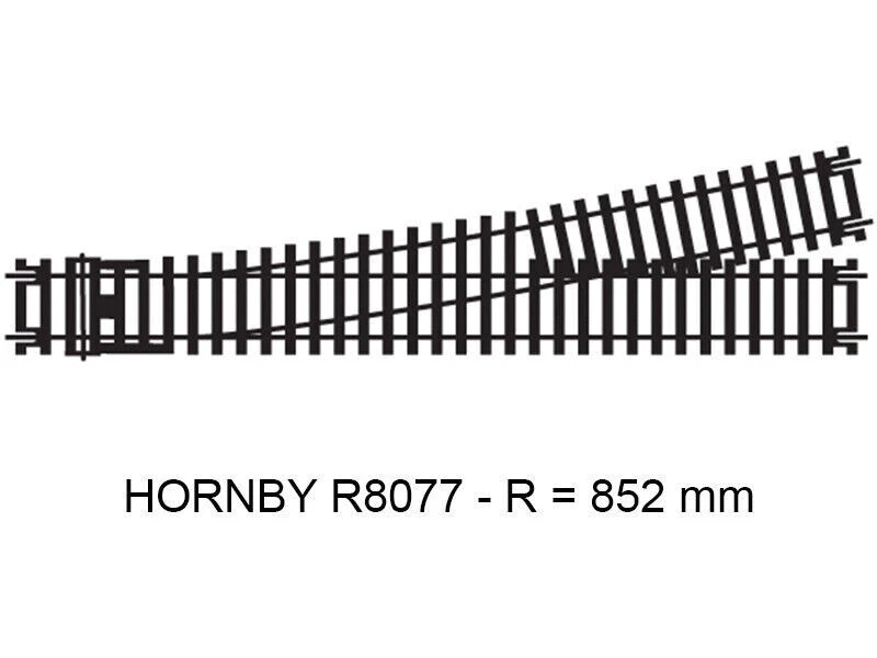 Aiguillage long tengante à gauche code 100 - HO 1/87 - HORNBY R8077 - Photo 1/1