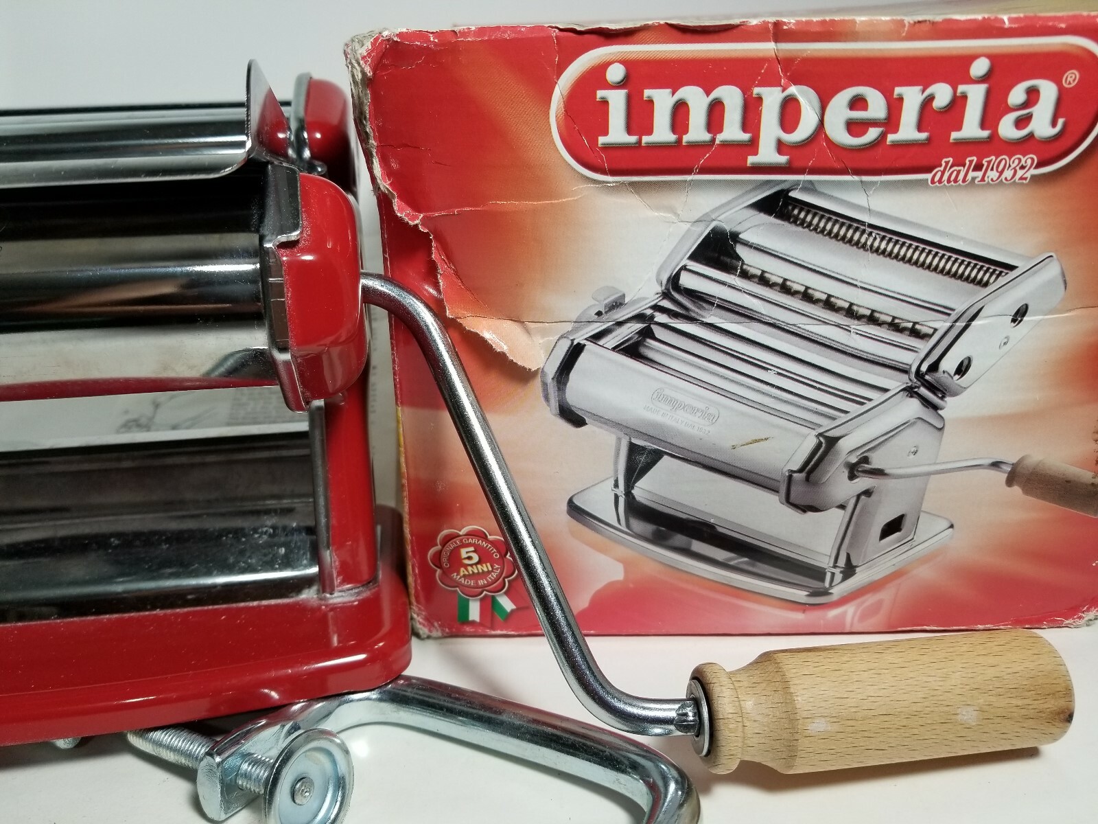 Imperia Pasta Machine Dough Double Cutter 6 Thick Fettucini Tagliatelle Clamp 