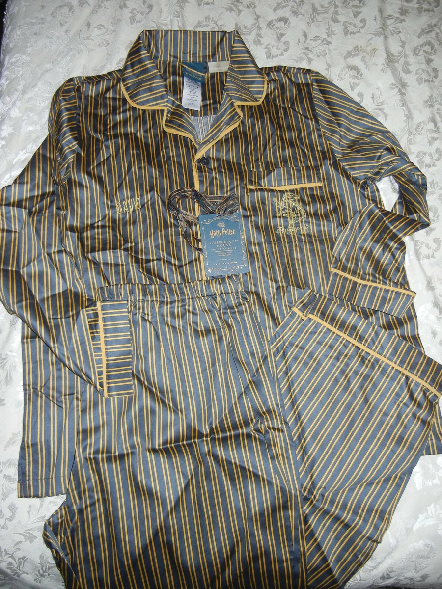 Pottery Barn Harry Potter Adult Hufflepuff pajama Set Large NWT