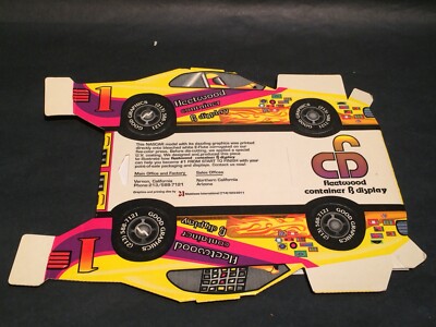 Vintage Nascar Race Car Store POS Display Unfolded Rare NASCAR Collectible