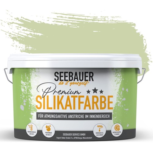 SEEBAUER Pittura al silicato fai da te verde per interni - Pittura minerale traspirante per allergici - Foto 7 di 74