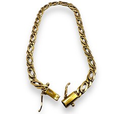 Solid 18k Yellow Gold 4 mm Link Bracelet 8.80 Grams 7.5" Inches