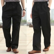 Mens Loose Cargo Work Pants Casual Straight Leg Military Trousers Plus Size