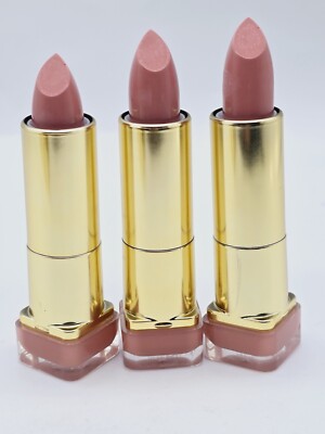 Max Factor 725 Simply Nude Colour Elixir Lipstick Makeup. QTY:3