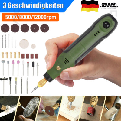 34Tlg Mini Dremel Multifunktionswerkzeug Drehwerkzeug Set USB Akku für Mehrzweck