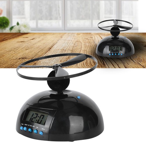 Alarm Clock Novelty Flying LCD Digital Portable Round Propeller Household - Picture 2 of 12