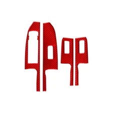 Red Carbon Fiber Window Lift Switch Panel Cover Trim For Ford Maverick 2022-25