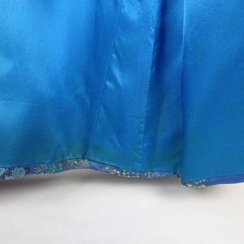 Vintage Peony Brand Blue Brocade Kimono / Robe Shanghai ~ Sz 34 ~ See Meas. - Picture 16 of 20