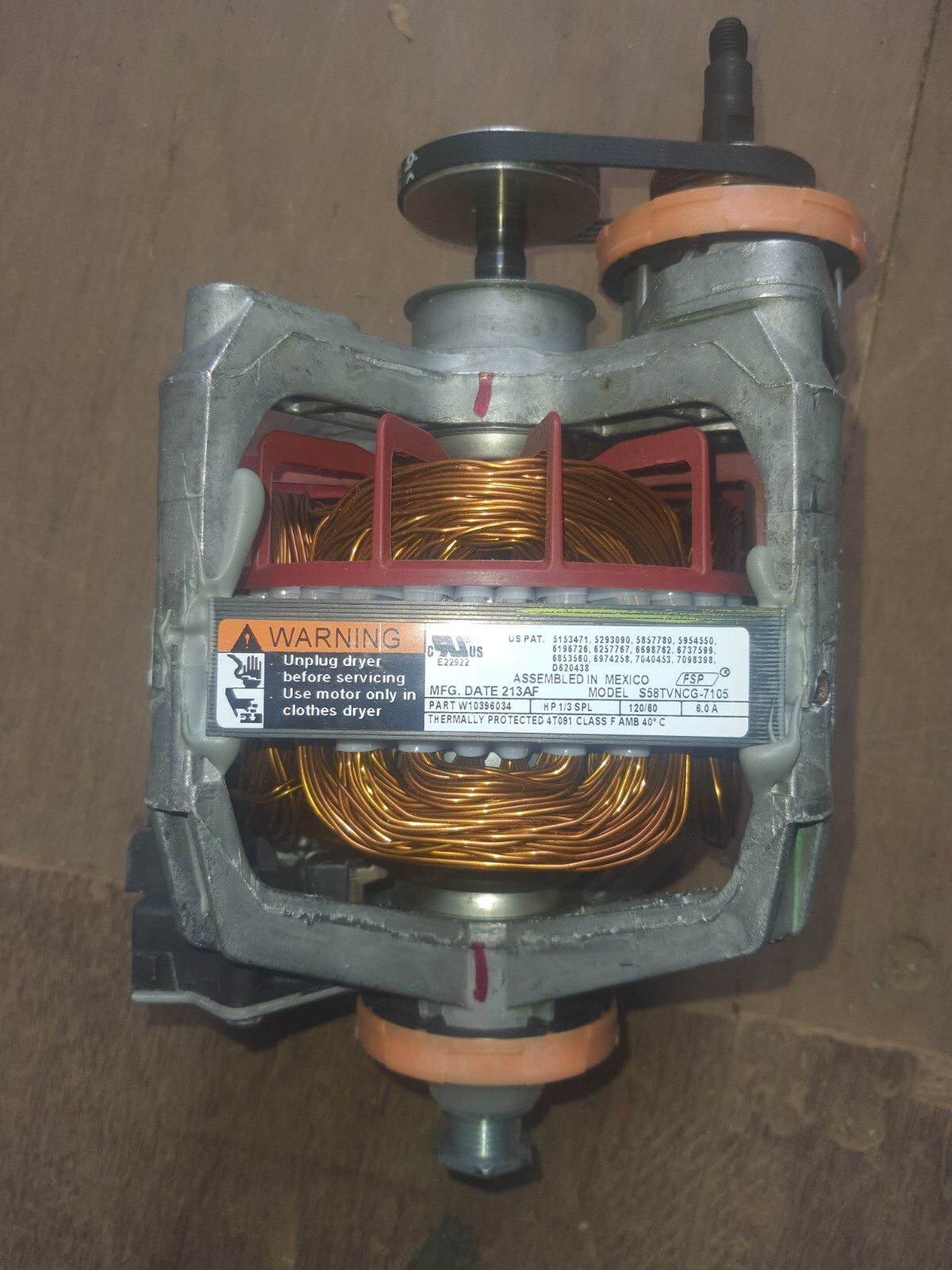 Whirlpool Dryer motor Model S58TVNCG7105 eBay