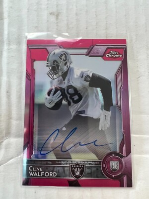 Clive Walford 2015 Topps Chrome Rookie Auto Pink Refractor #156