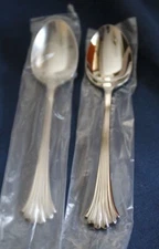 International TIARA  Set of 2 Soup Spoons  Unused Stainless Flatware 18/8 Korea 