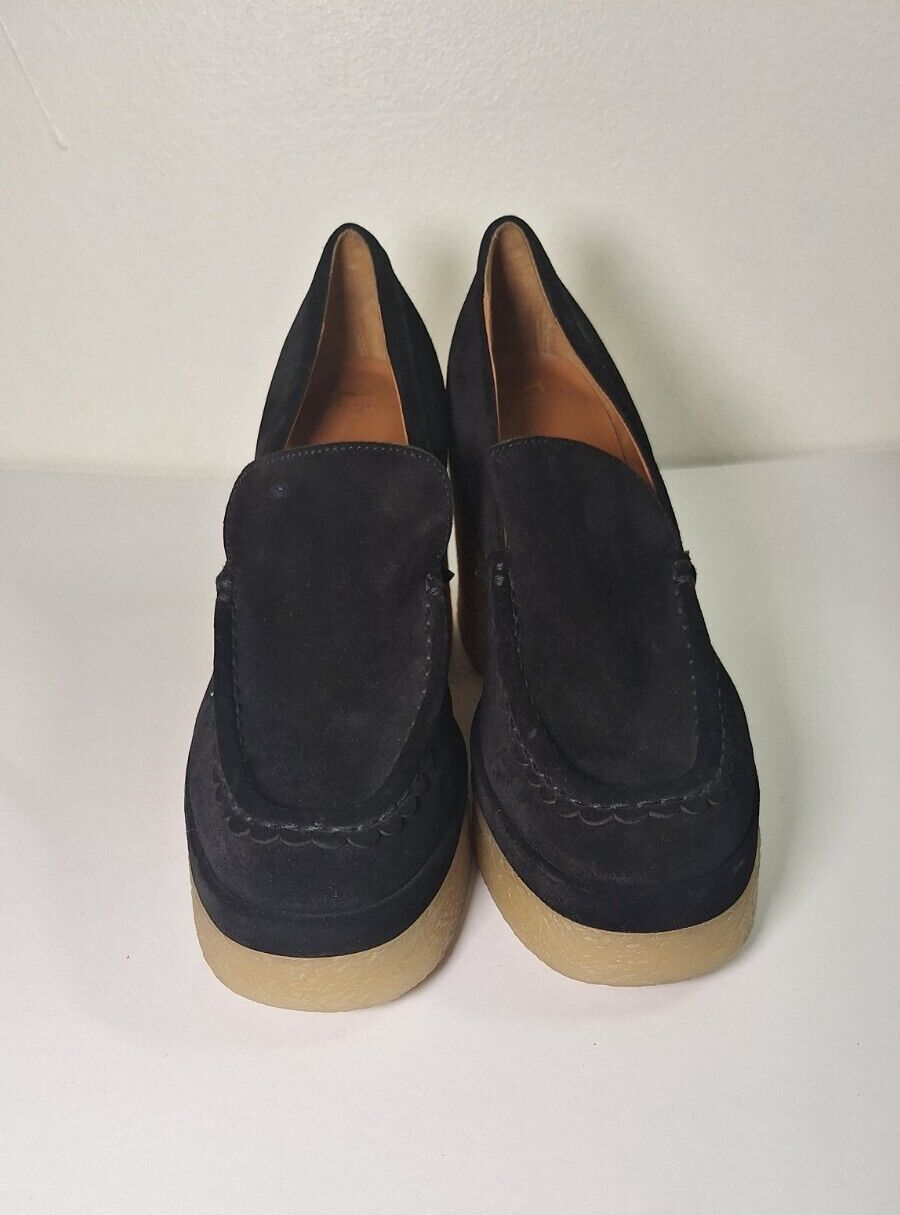 SAOLA Mocassini donna MARC FISHER pelle scamosciata suola spessa plateau taglia 11M boho