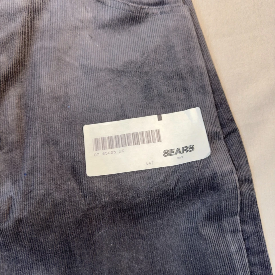 Pantalones de pana vintage Sears 16 altos para mujer gris EE. UU. cintura alta discoteca occidental Foto 3 de 4