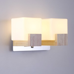 Aisle Wall Lampshade Solid Wood Balcony Lighting Bedroom Glass Led