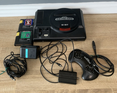 Original Sega Genesis System Model 1601 16-Bit Console Accessories 2 Games VIDEO