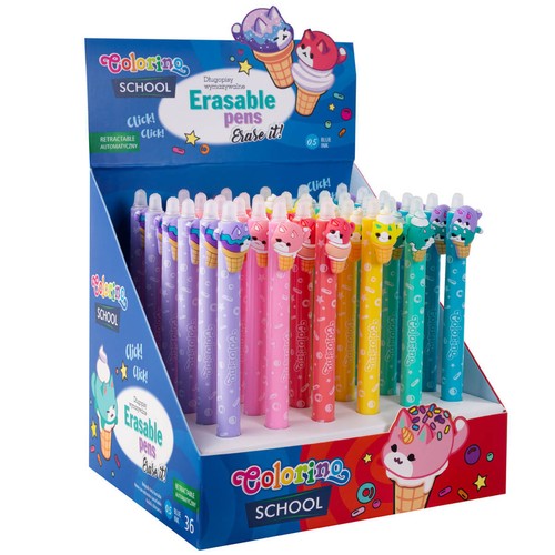 SET 6 X Radierbarer Stift mit einem Radiergummi für Kinder COLORINO ICE CREAM - Bild 3 von 4