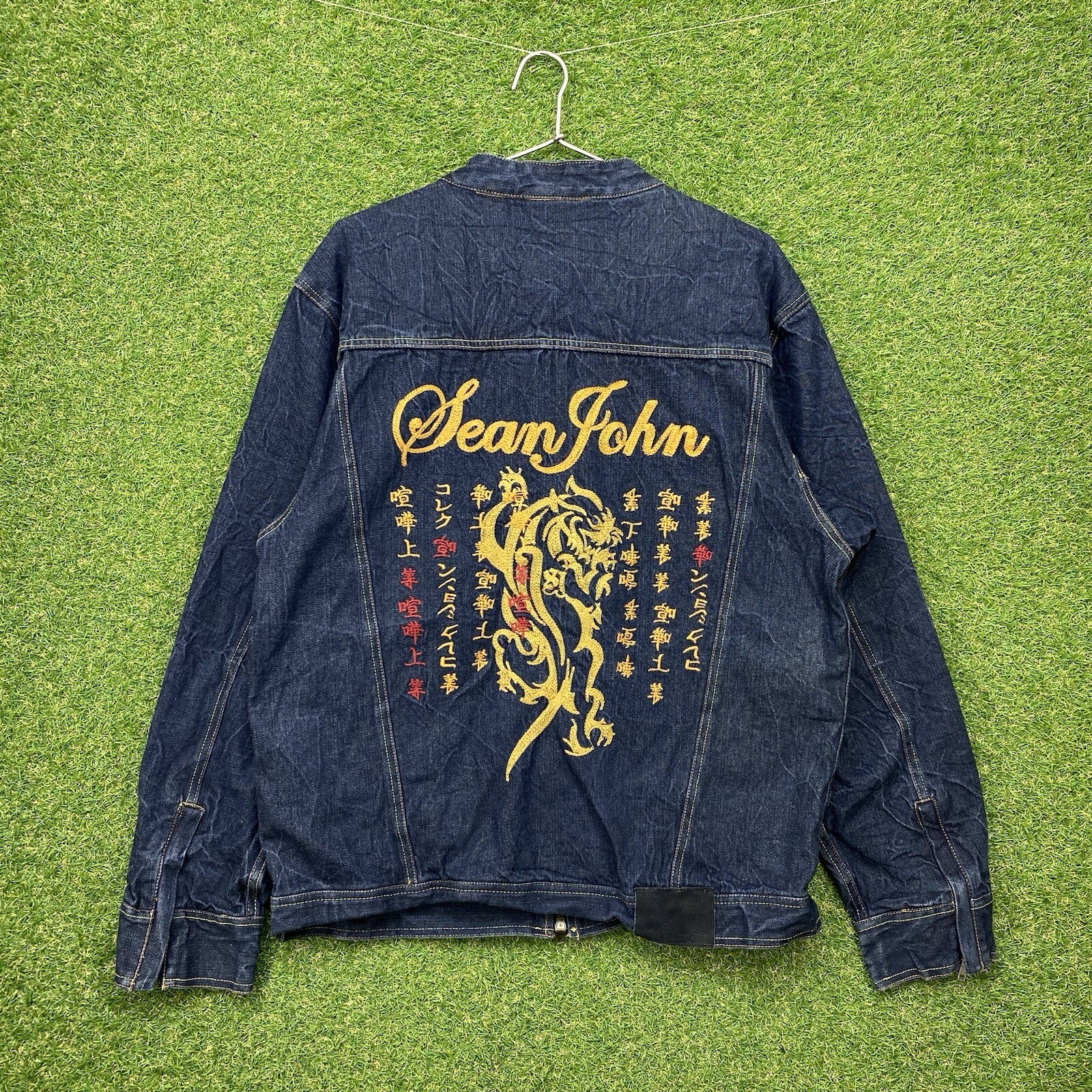 Sean John Denim Jacket Mens 4XL Zip Up Streetwear Hip Hop Y2K