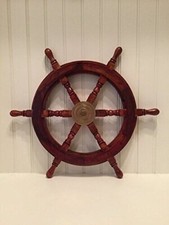 Antique Nautical 24inch Wooden Steering Wall Wood Brass Boat Wheel Ship Stylish Antique Nautical 24inch Wooden Steering Wall Wood Brass Boat Wheel Ship Stylish