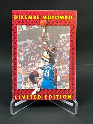 dikembe mutombo limited edition card 1991-92 Fleer Basketball Dikembe Mutombo Limited Edition Card #7 RC Rookie